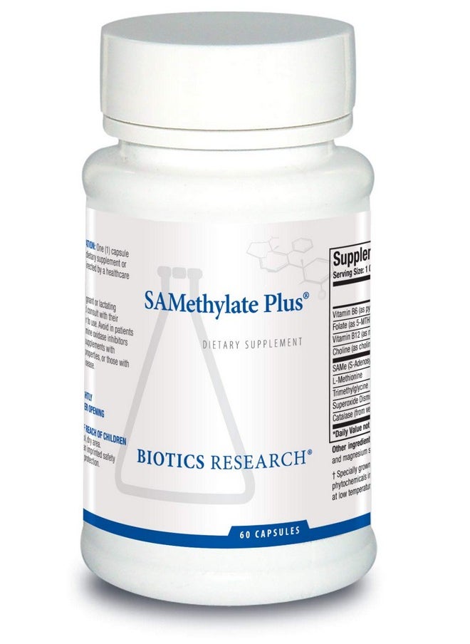 Biotics Research SAMethylate Plus، دعم الحالة المزاجية والنوم، صحة الدماغ، مضاد للأكسدة، حمض الفوليك 5MTHF، فيتامين ب12 ميثيل كوبالامين، إل ميثيونين، بِتَرْتَرِتات الكولين، ثلاثي ميثيل جليسين 60 كبسولة - pzsku/Z7212828B3A2C0FE84D2BZ/45/_/1735907976/3241f7c7-44f1-4e52-a350-391b343456b0