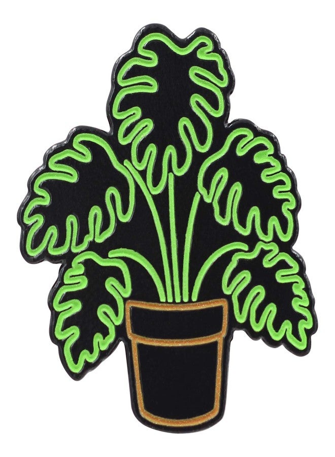 Real Sic Neon Monstera - Glow-in-the-Dark Plant Enamel Pin - Metal Lapel Pin for Backpacks, Jackets, Bags, Hats & Tops - Unisex Gift - Image 1