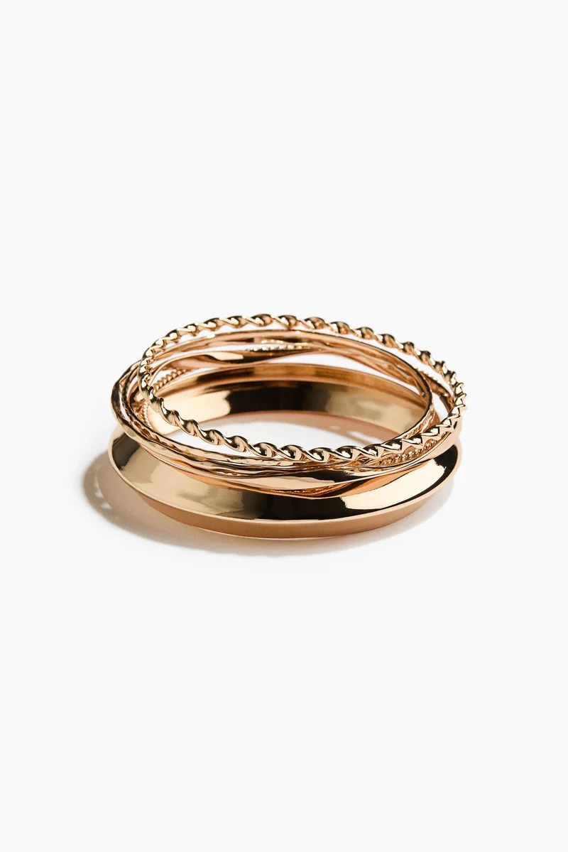 اتش اند ام عبوة من 6 أساور معدنية صلبة