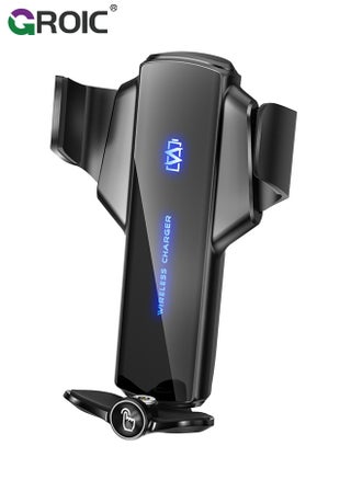 Wireless Car Charger Phone Mount Dual Coil Joyroom LED Qi 15W Cell Phone Fast Charging Vent Holder with Auto Smart Sensor Clamping for iPhone, Samsung - pzsku/Z72128C9A8A831F113A84Z/45/1746438368/9d95806d-ed4e-4eaf-b563-7b17a1697dc1