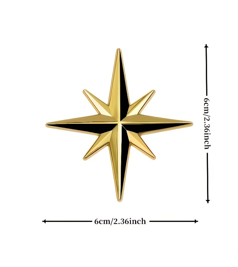 Silvery Decorative Metal Car Star Logo Side Wingboard Tail Guide Symbols - Image 2
