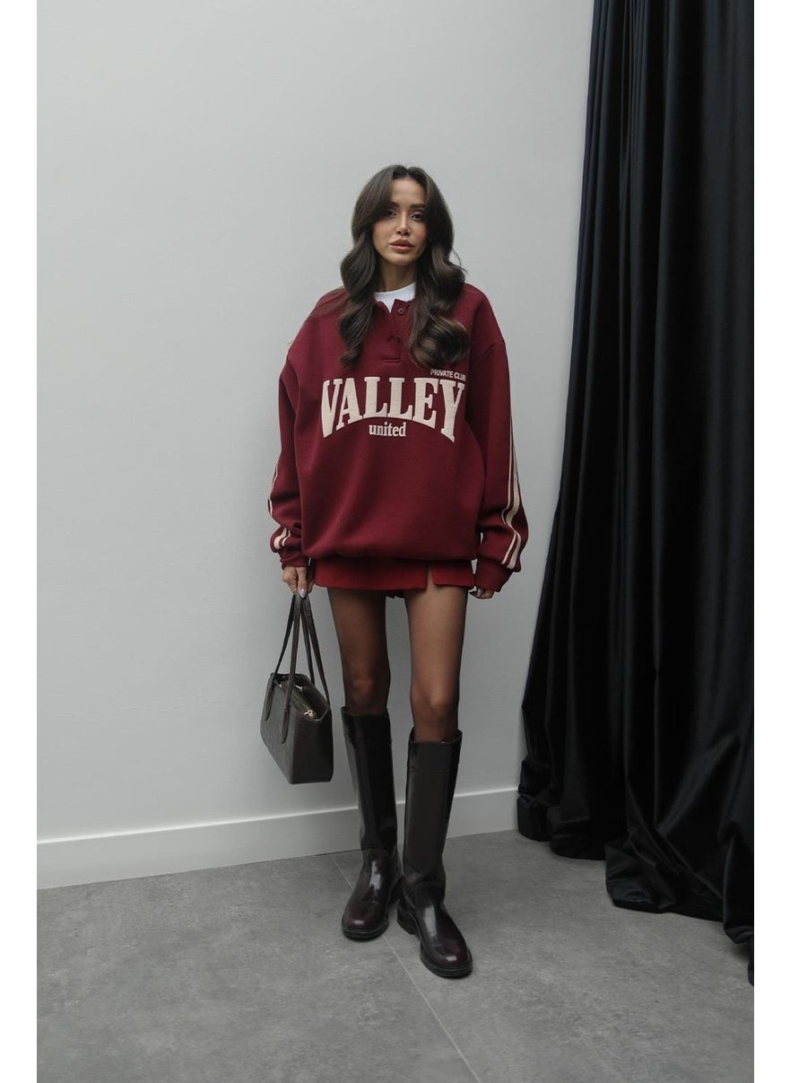 Havoş Claret Red Mini Shorts Skirt  - Image 2