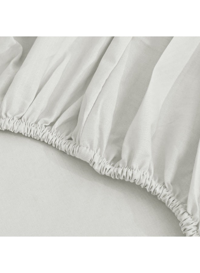 Relax Premium Luxury Bed Sheet Set – Extra Soft & Breathable & Skin-Friendly Fitted Sheet with Deep Elastic Pockets, 1 Pillowcase & 1 Fitted Sheet Included, Elegant Off-White, 120x200 cm - Image 2