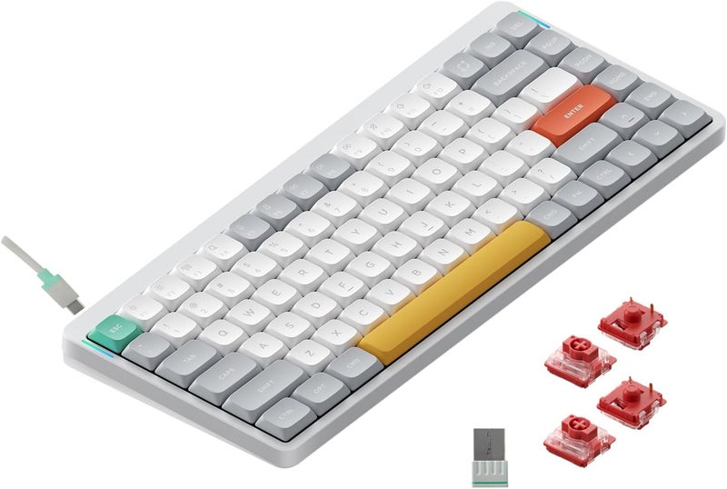 Nuphy Air75 V2 Portable 75% Mechanical Keyboard,Wireless Keyboard,Supports Bluetooth/2.4G/USB-C RGB Bluetooth Keyboards,Compatible with Windows/Mac OS/Linux Systems White-Gateron Cowberry - Image 1