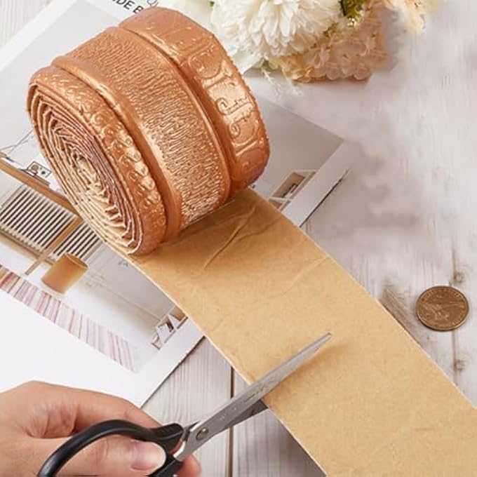 90.553.11 INCH PEEL STICK FOAM MOLDING TRIM SELF ADHESIVE WALLPAPER BORDER FLEXIBLE DECORATIVE 3D WALL EDGING LINES TRIM FOR HOME HOTEL MIRROR WALL CEILING DIY DECOR (CHOCOLATE) - Image 3