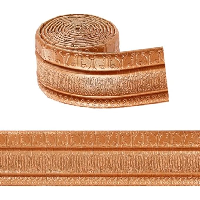 90.553.11 INCH PEEL STICK FOAM MOLDING TRIM SELF ADHESIVE WALLPAPER BORDER FLEXIBLE DECORATIVE 3D WALL EDGING LINES TRIM FOR HOME HOTEL MIRROR WALL CEILING DIY DECOR (CHOCOLATE) - Image 2
