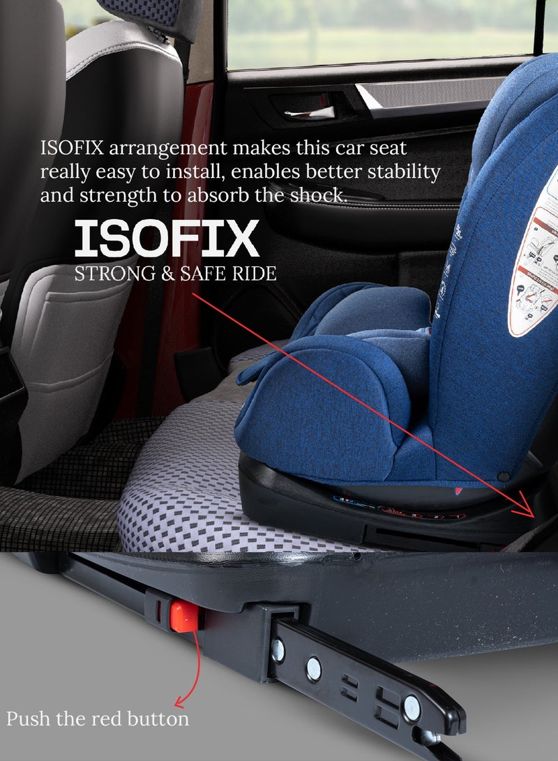 BAYBEE Convertible Car Seat for Baby 0 to 12 Years with ISOFIX, 3 Position Recline, Headrest Adjustable ECE R44/04 Safety Certified Travel Baby Car Seat for Toddlers Kids Boys Girls Blue - Image 3