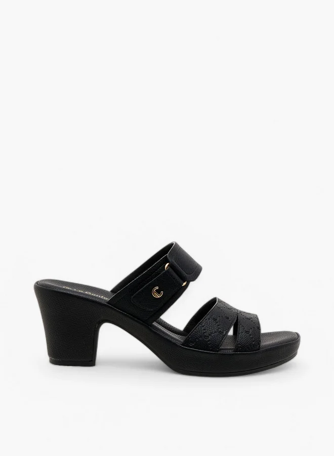 Le Confort Women's Textured Slip-On Sandals with Block Heels