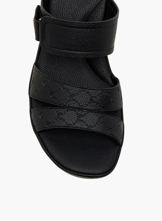 Le Confort Women's Textured Slip-On Sandals with Block Heels