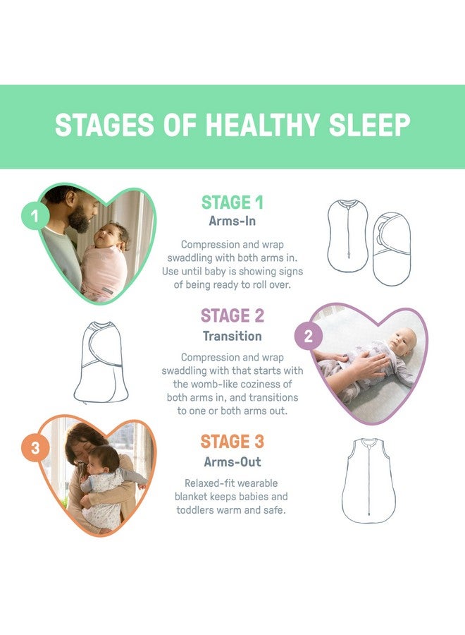 SwaddleMe By Ingenuity Original Swaddle With Easy Change 100% Cotton Improves Sleep & Calms Startle Reflex 3 6 Months 3 Pack Mountaineer - Image 5