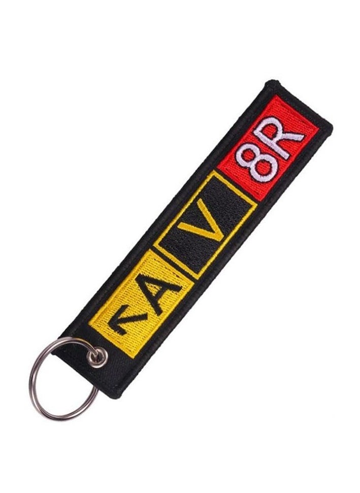 SOLDOUT Double Sided Embroidery Flight Crew Aviator Captain Pilot Keychain Keyring For Motorcycles, Cars, Bag, Key Fobs Fashion (AV8R) 