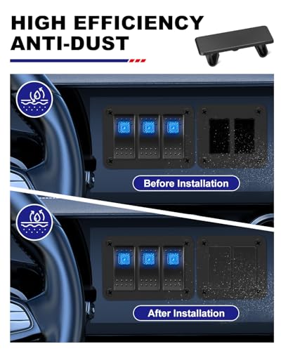 AutoEC Rocker Switch Cover, Rocker Panel Covers, Automotive Toggle Switches Hole Covers for Empty Slot, Hole Rocker Panel Cover Bracket Filler Plug 6pcs - Image 4