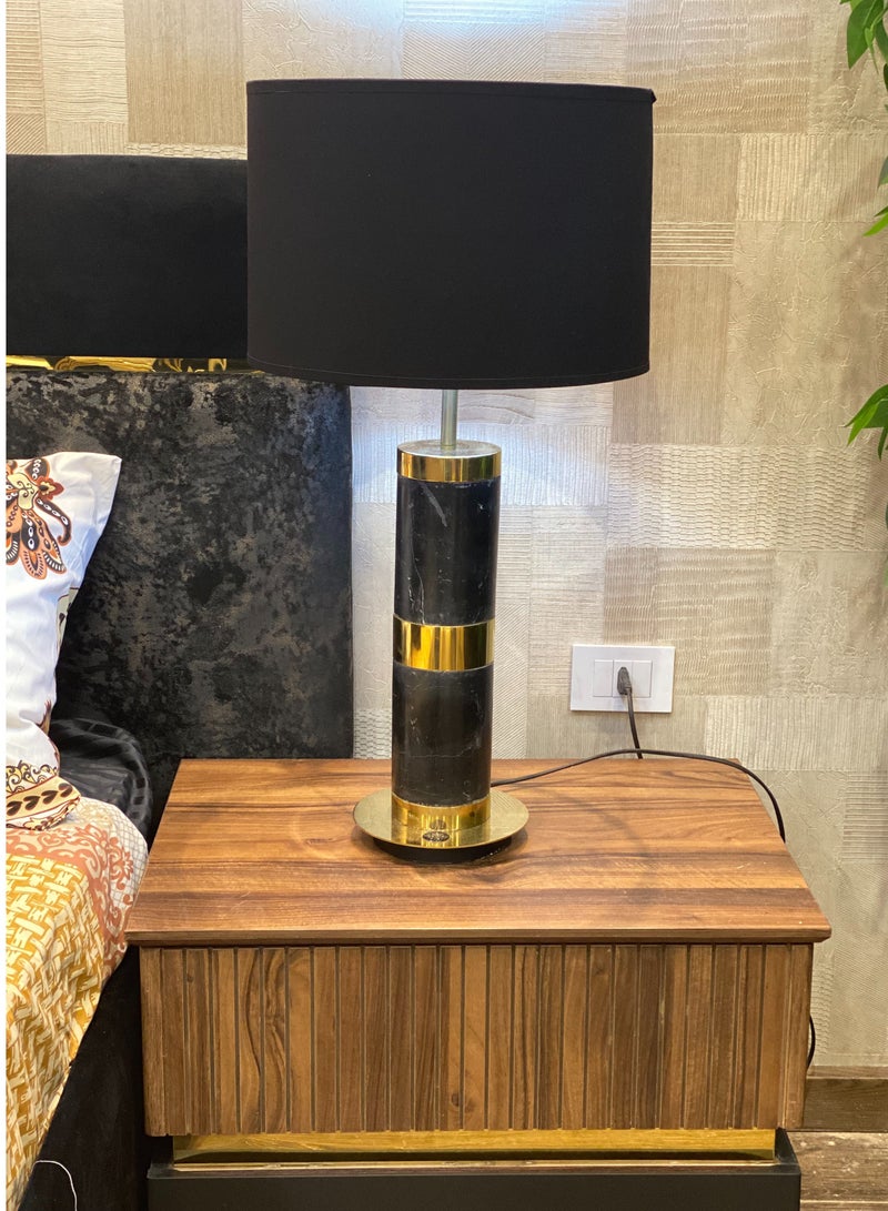 سوليتير مصباح ترابيزة من الستانلس ستيل والرخام الطبيعي - Image 1