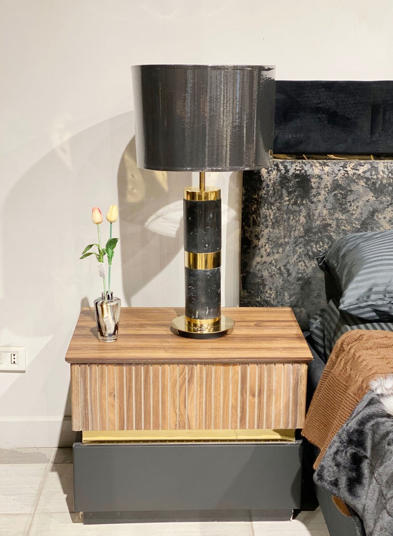 سوليتير مصباح ترابيزة من الستانلس ستيل والرخام الطبيعي - Image 2