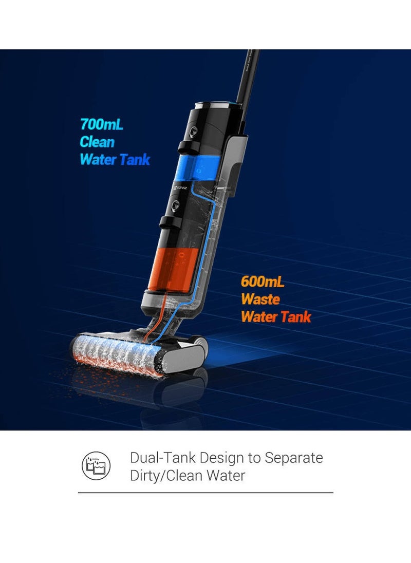 EZVIZ - RH1 Smart Cordless Wet & Dry Vacuum Cleaner, 45000RPM Fan Motor Speed, 4000mAh Battery Capacity, 700mL Clean Water, Black - Image 1