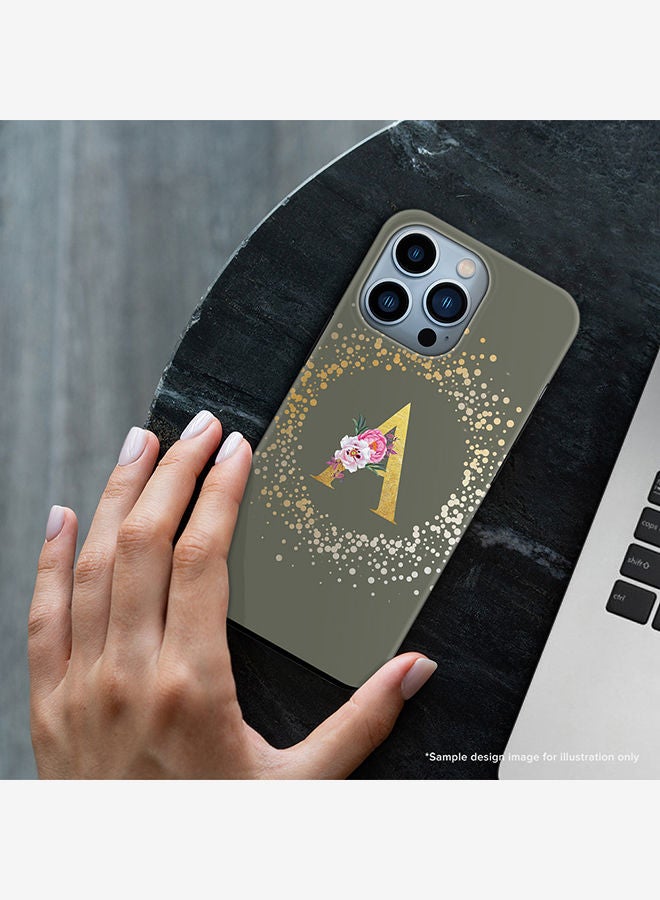 Stylizedd Monogram Tough Series for Apple iPhone 13 Pro Custom Initials Floral Pattern Tough Pro Dual Layer hybrid PC inner TPU protection Alphabet- F (Olive Green) - Image 2