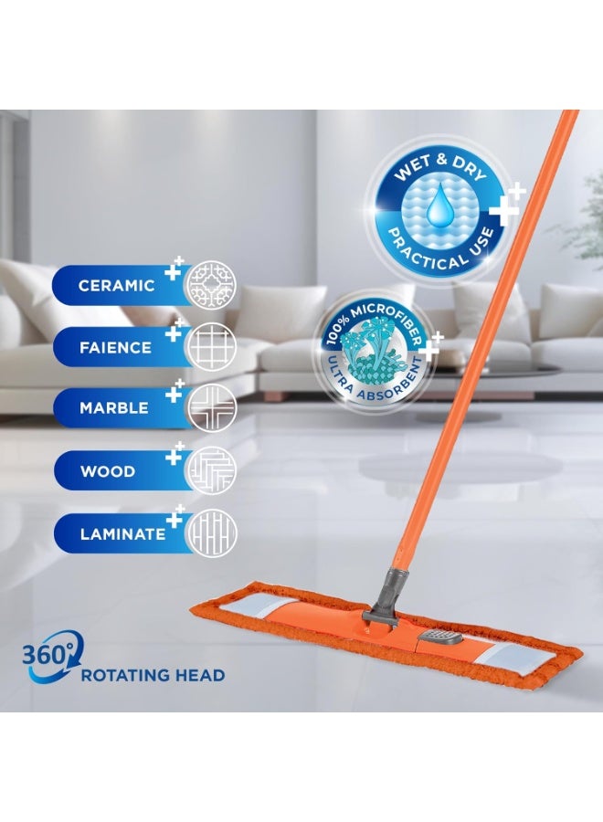 Macromax Fiesta Floor Cleaning System Flat Mop 360° Rotating Microfiber Floor Mop - Image 5