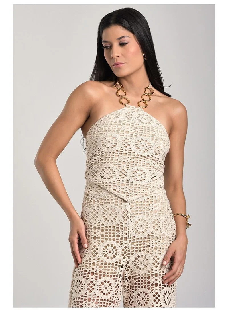 Top Frente Única with Off-White Metal