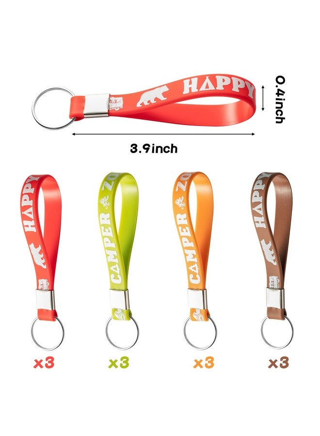 ANGOLIO 84Pcs Spring Camping Party Favors Kit Happy Camper Party Gifts Silicone Bracelets Stickers Keychains Badges for Kids Friends Summer School Camping Adventure Birthday Party - Image 5
