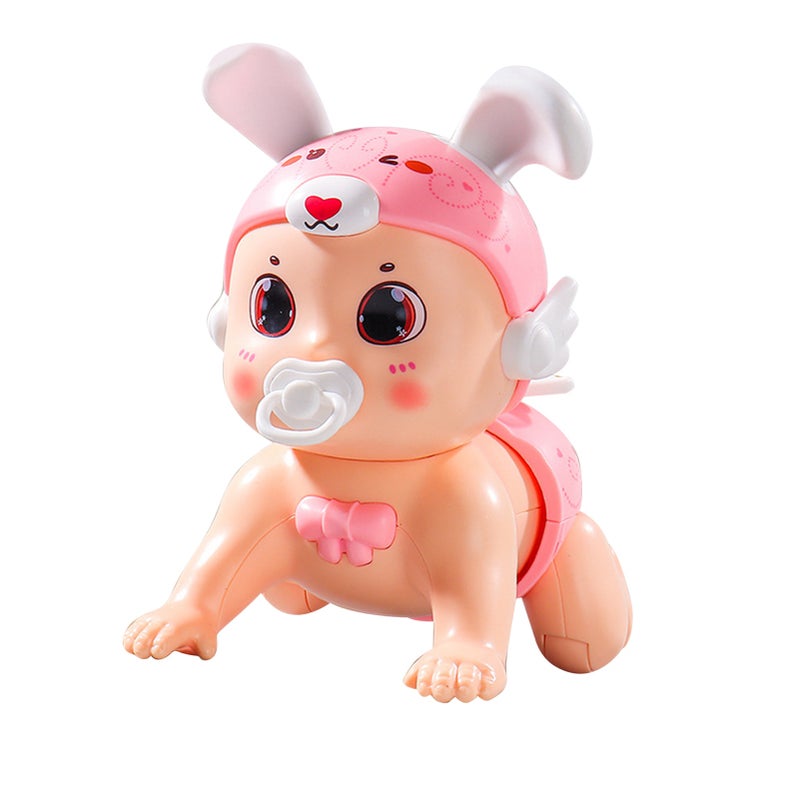 Kids Crawling Animal Toy Singing Record Interactive Electric Cartoon Animal Toy for 3‑12 Months Pink Bunny - Image 2