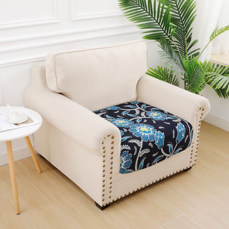 hyha Printed Couch Cushion Covers, Floral Sofa Covers Washable for Cushion Couch, Stretch Pattern Outdoor Cushion Covers for Patio Furniture with Elastic Bottom(Small, Bluebell) - Image 5