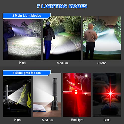 Cinlinso Rechargeable LED Flashlights High Lumens, 99,000 Lumens Super Bright Flash Light with 7 Modes, Powerful Handheld Waterproof Flashlights for Home Emergencies, IPX6 Waterproof - Image 2