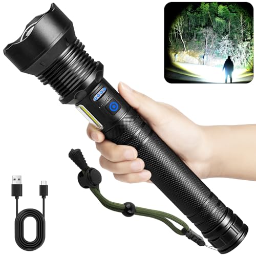 Cinlinso Rechargeable LED Flashlights High Lumens, 99,000 Lumens Super Bright Flash Light with 7 Modes, Powerful Handheld Waterproof Flashlights for Home Emergencies, IPX6 Waterproof - Image 1