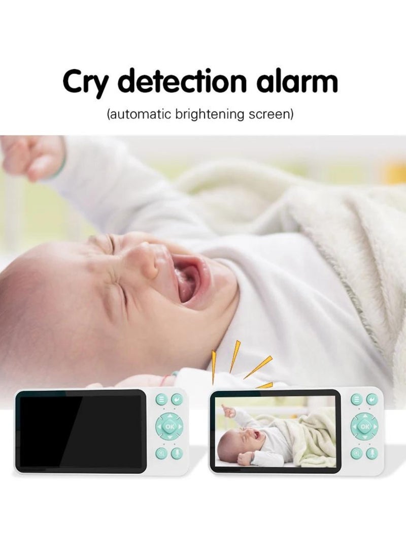 EzzySo 5 inch LCD Display Wireless Babies Video Monitor with Night Vision Temperature Monitoring  Lullabies and App Control (Tuya/SmartLife) - Image 4