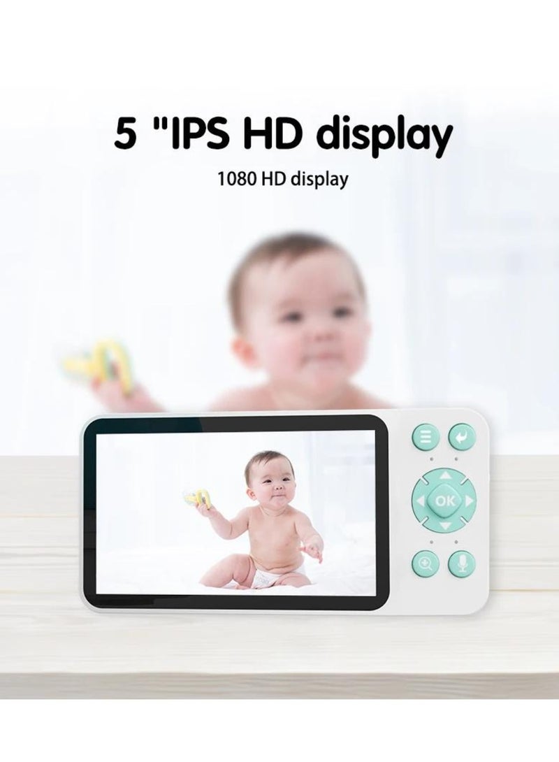 EzzySo 5 inch LCD Display Wireless Babies Video Monitor with Night Vision Temperature Monitoring  Lullabies and App Control (Tuya/SmartLife) - Image 3