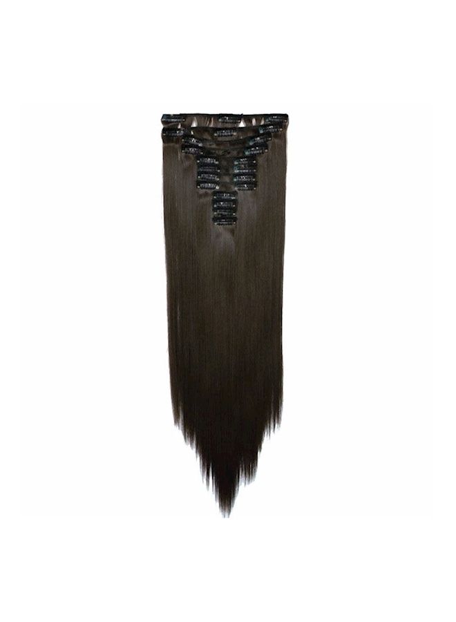 NIBEMINENT Long Straight Hair Extension Dark Brown