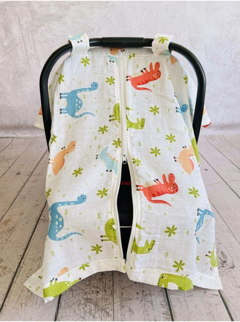 جونييروس Dino Zippered Muslin Diaper Stroller Cover