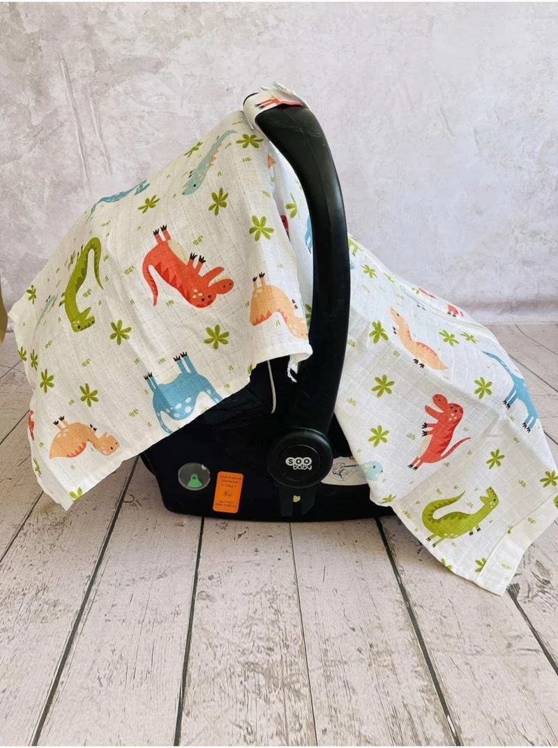 جونييروس Dino Zippered Muslin Diaper Stroller Cover