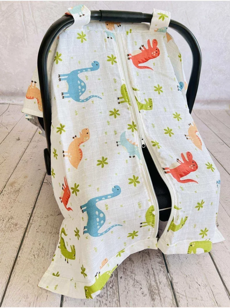 جونييروس Dino Zippered Muslin Diaper Stroller Cover