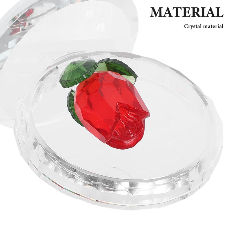 Red Crystal Rose Figurine Simulated Flower Home Decor Wedding Centerpiece - Image 4