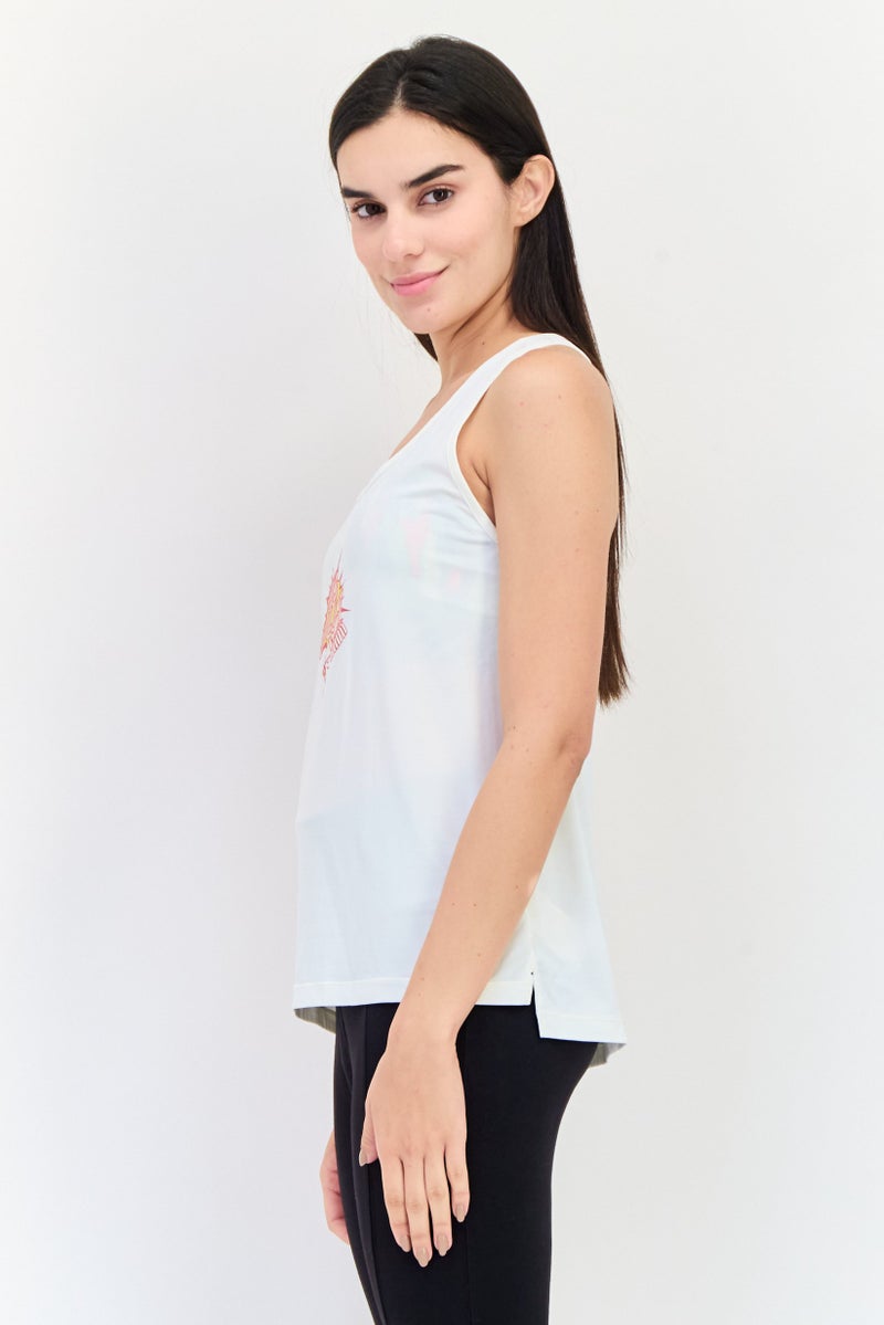 Reebok Women Sportswear Fit Sleeveless Training Top, White - Image 4