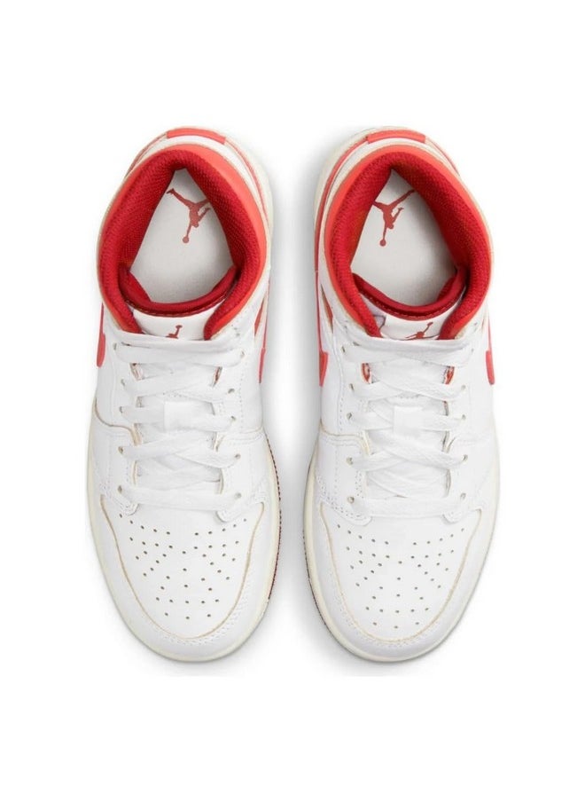 Jordan - Jordan Big Kid's 1 Mid SE White/Lobster-Dune Red-Sail (FJ3464 160) - 4 - Image 1