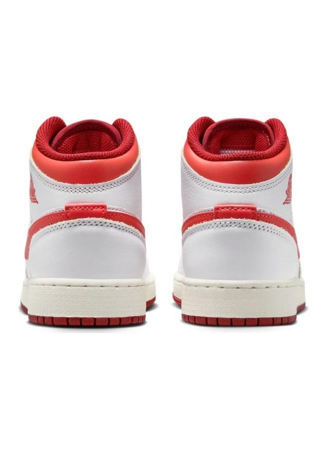 Jordan - Jordan Big Kid's 1 Mid SE White/Lobster-Dune Red-Sail (FJ3464 160) - 4 - Image 1