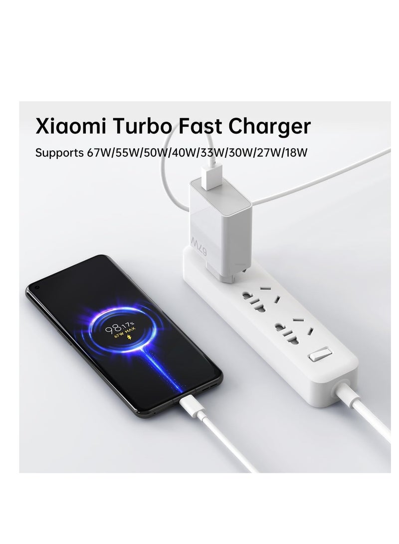general 67W EU Plug Fast Wall Charger for Xiaomi 14 13 12 14t 13t 12t 12s Pro Lite Redmi Note K80 K70 K60 K50 11 11s 12 13 14 Pro Plus Poco X6 F5 X5 F4 X4 Gt Black Shark Mix Fold 2 3 3ft 6A Type C Cable - Image 3