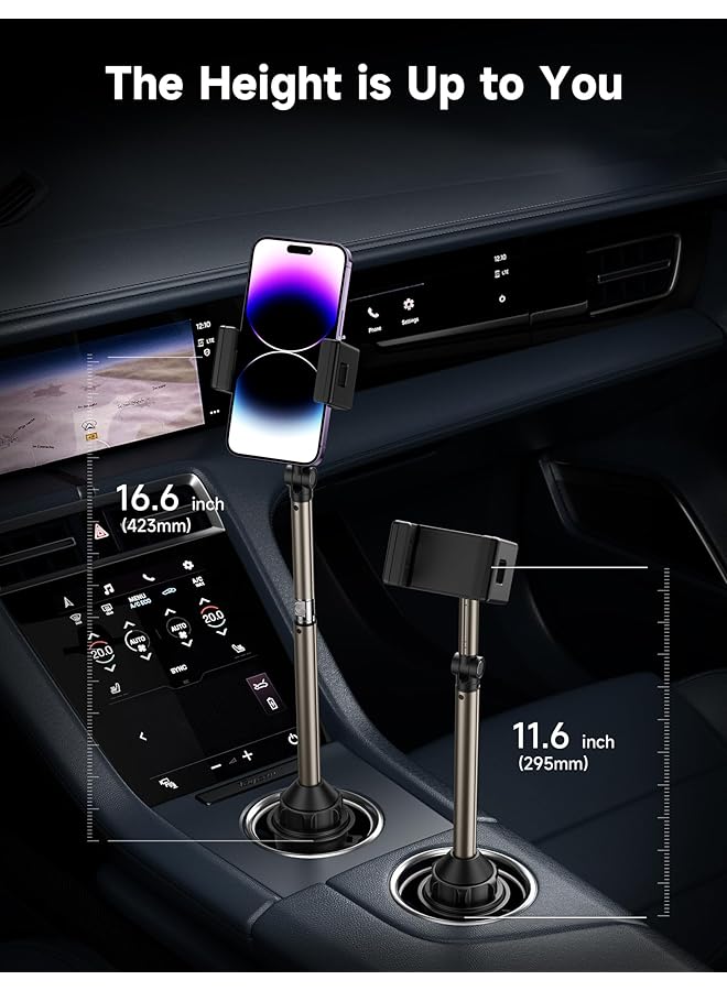 جيسوس حامل أكواب للسيارة - حامل معدني طويل الذراع فائق الثبات للهواتف - قابل للتعديل لأجهزة iPhone وSamsung وGoogle - Image 2