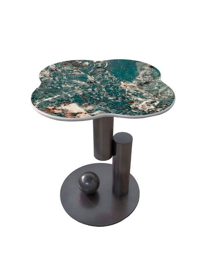 DANUBE HOME Roslin Side Table Multifunctional Living Room End Table Modern Design Furniture For Home Living Rooml50Xw50Xh53Cm-Green/Antique Bronze  - Image 4