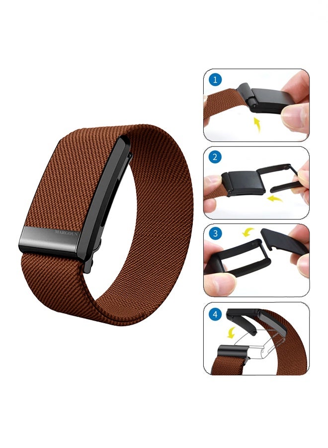 Premium Adjustable Nylon Strap for WHOOP 5, MG,One, Peak and Life – Lightweight & Breathable Replacement Band - Brown - Image 1