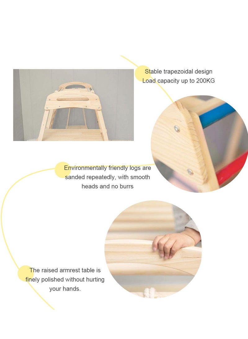 MaBaby Indoor Jungle Gym for Toddlers 6 in 1 Indoor Playground Wooden Montessori Climber Playset with Slide Swing Climbing Net, Indoor Playground Climbing Toys for Toddlers  - Image 5