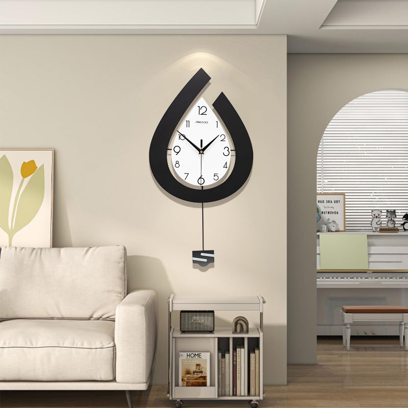 ساعة حائط زخرفية كبيرة JTWALCLOCK لتزيين غرفة المعيشة ساعة حائط حديثة مع بندول كبير للمطبخ وغرفة النوم والحمام ساعة حائط صامتة تعمل بالبطارية 315 بوصة