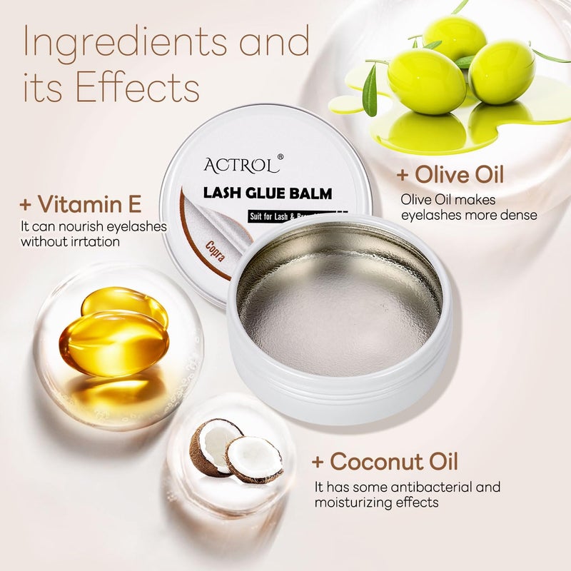 ACTROL Lash Lift Glue Balm Eyelash Lifting Perm Aloe Strong Hold Lash&Brow Perm Glue Balm Brow Adhesive Powerful Sticky Brow Lamination 0.35Oz/10G - Image 4
