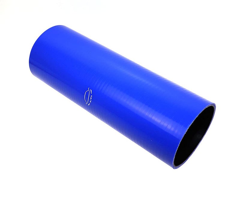 TenkeAuto 12" Long High Performance 4-Ply Reinforced 4" ID Straight Coupler Silicone Hose Turbo/Intercooler/Piping (BLUE 4'') - Image 1