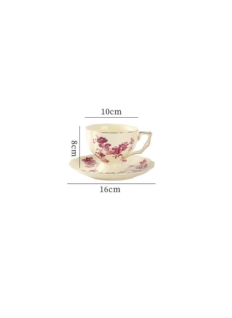 M MIAOYAN European retro coffee cup and saucer ceramic British Phnom Penh large lipstick cup French restaurant bar home - Image 4
