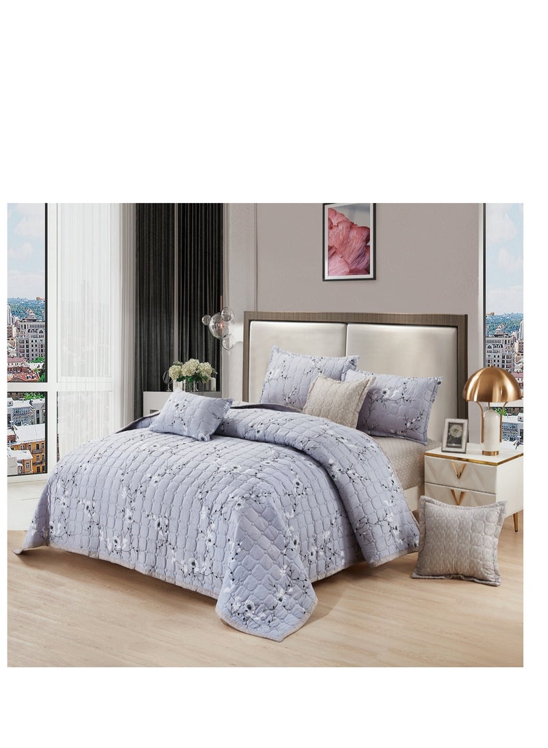 Microfiber Double Bedspread, Fits 200 x 200 cm, 7 Pieces