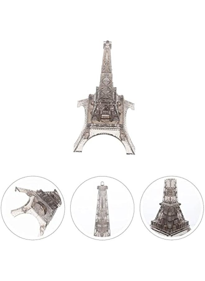 Generic - 3D Transparent Eiffel Tower Puzzle Crystal Jigsaw Puzzle Eiffel Jigsaw Pieces Building Blocks Brain Teaser Educational Early Learning Jigsaw, Grey - Image 1