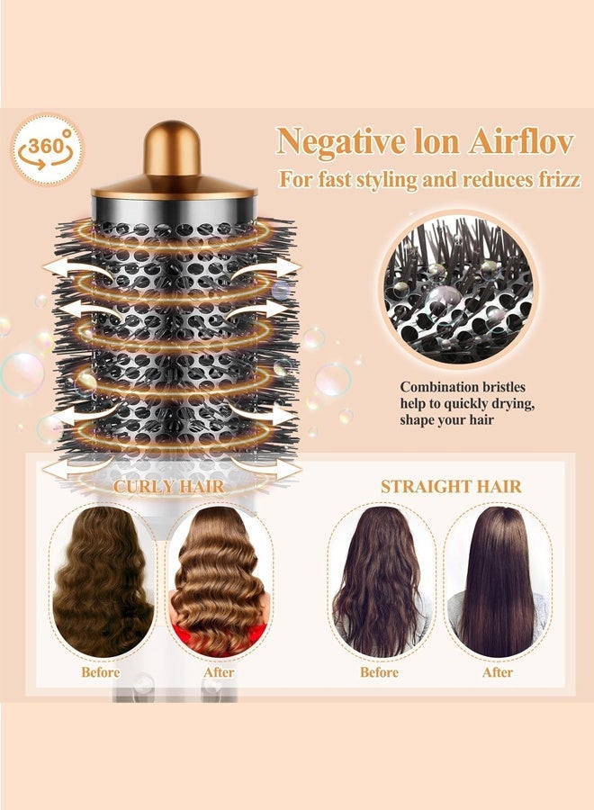 55mm Large Round Volumizing Brush for Dyson Airwrap, Upgraded Oval Round Hair Styling Attachment Compatible with Dyson Airwrap HS01 HS05, for Root Lifting Volumizing Curling Styling, Nickel/Copper - Image 4