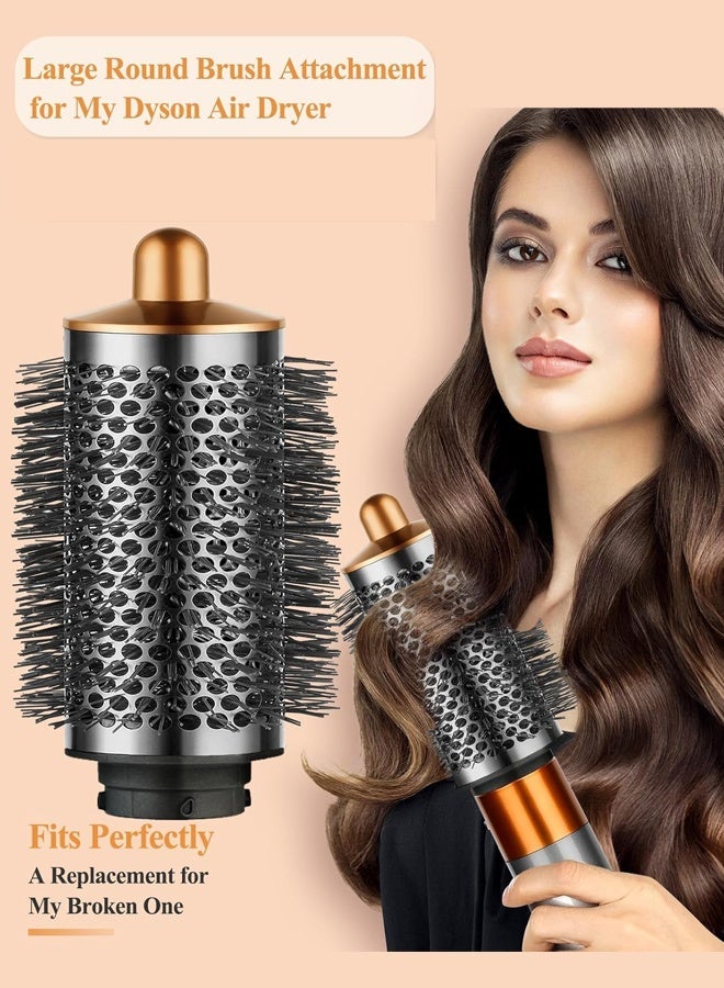 55mm Large Round Volumizing Brush for Dyson Airwrap, Upgraded Oval Round Hair Styling Attachment Compatible with Dyson Airwrap HS01 HS05, for Root Lifting Volumizing Curling Styling, Nickel/Copper - Image 5